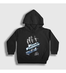 Presmono Unisex Çocuk Siyah Fast And Furious Hızlı ve Öfkeli Film Kapüşonlu Sweatshirt 421148tt