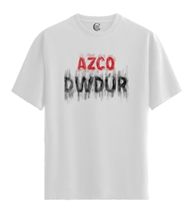 Azco Dwdur - %100 Pamuklu Erkek Beyaz Tişört - Premium Quality