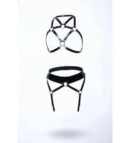 Mulvxbrf Brf02 Siyah Harness Takım Deri Metal Halka Detaylı Vücut Kemeri - Brf152 (Mulvix)