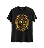 Vintage Gold Awesome Series Octaber 1988 Siyah Tshirt