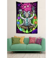 Rick And Morty Desen Leke Tutmaz Kadife Dokulu Kumaş Duvar Örtüsü Duvar Halısı Tapestry Mor