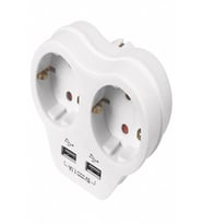 Viko 2 Li Topraklı ve 2 USB Çıkışlı Fiş Priz 1,1 A (Beyaz)
