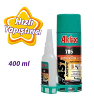 Hızlı Yapıştırıcı Şeffaf Güçlü 400 ml Sprey + 100 gr Yapıştırıcı (Renksiz)