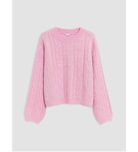 LC WAIKIKI Pembe Bisiklet Yaka Kız Çocuk Triko Kazak