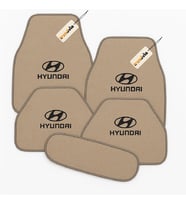 Hyundai Logolu 5 Parça Oto Halı Paspas Seti – Aracınıza Uygun, Şık ve Dayanıklı Zemin Koruyucu (Bej)