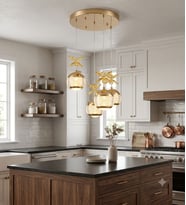 4'LÜ GOLD AĞZI AÇIK KRİSTAL TOP AVİZE