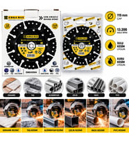 10 ADET ÇOK AMAÇLI KESME DİSK SERAMİK - ÇELİK - PVC - INOX - ALÜMİNYUM - TAŞ 115MMX22.2 (5343)