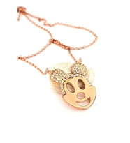 Pırlanta ışıltısında zirkon taşlı 925ayar gümüş miky mouse figürlü kolye