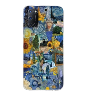 Oppo A52/A72/A92 Uyumlu Vincent Van Gogh Sanatsal Tasarımlı Şeffaf Telefon Kılıfı