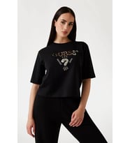 Guess Aurélie Kadın Siyah Aktif Boxy Fit T-Shirt V4YI06I3Z14-FJ8N