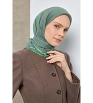 Labirent Desen Lyocell Monare Eşarp - 6424 (Çam Yeşili)