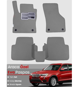 BMW X3 E83 (2003-2010) Uyumlu EVA Paspas Tam Set–Araca Özel,Su Geçirmez,Hızlı ve Kolay Montaj