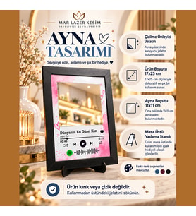 Dünyanın En Güzel Kızı – Aynalı Spotify Çerçeve makyaj aynası çerçeve Sevgiliye anlamlı hediye