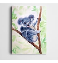Koala Ağaç Dalında Kanvas Tablo