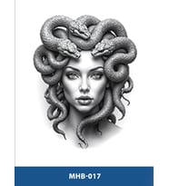 MHB-018 ORTA BOY MEDUSA VE YILAN DESEN GEÇİCİ DÖVME-TATTO