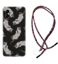 Vivo Y15S Y32 Y33S Y51 Y53S Kılıf Boyun Asklı Rasta Silikon Sevimli Kedicikler 1785