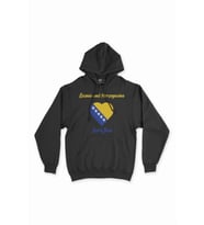 Saraybosna Bosna Hersek Bayraklı Kalpli Siyah Sweatshirt Hoodie
