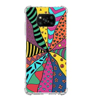 PrintiFy Poco X3 Uyumlu Retro Color 4 Baskılı Şeffaf Köşe Korumalı Antişok Kılıf