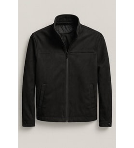 Premum Basic Slim Fit Süet Ceket (Siyah)