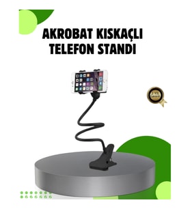 Mey İthalat® Akrobat Masaüstü Mandallı Telefon Tutucu 360 Derece Dönebilen