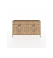 Arges Konsol 2 Raflı 4 Çekmeceli 8 Kapaklı 176x30x99 Çam-Çam
