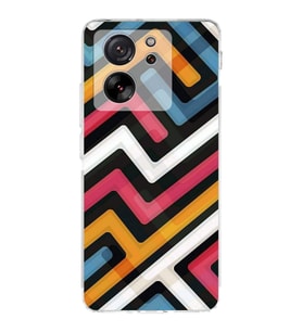 PrintiFy Xiaomi Mi 13T Uyumlu Kamera Korumalı Labirent Grafiti Tasarımlı Şeffaf Silikon Kılıf
