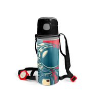 Coral High Kids Çivit Kırmızı Astronot Desenli Pipetli Alüminyum Matara 600 ml 11941