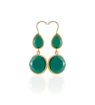 Kadir Jewellery 22 Ayar Altın Kaplama Kadın Taşlı Küpe -El İşçiliği Ve Hipoalerjenik Küpe
