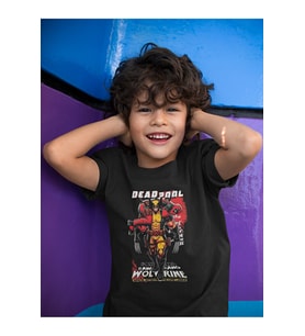 Tasarım Deadpool Wolverine Baskılı Unisex Film Çocuk Tişört (1-12 YAŞ)