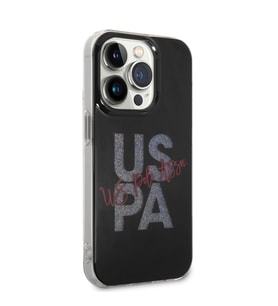 Apple iPhone 14 Pro Uyumlu Kılıf U.S. POLO ASSN. Simli Parlak Alfabe Tasarım Kapak