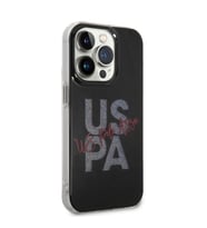 Apple iPhone 14 Pro Uyumlu Kılıf U.S. POLO ASSN. Simli Parlak Alfabe Tasarım Kapak