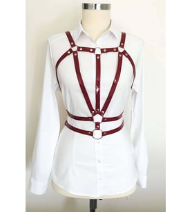 Mulvxbrf Brf02 Beli Çift Sıralı Üçgen Deri Harness - Brf114 (Mulvix)