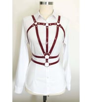 Mulvxbrf Brf02 Beli Çift Sıralı Üçgen Deri Harness - Brf114 (Mulvix)