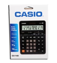 Casio GX-14B 14 Hane Masa Üstü Hesap Makinesi (Siyah)