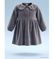 Civil Baby Düğme Detaylı 6-18 Ay Elbise - Gri (Koyu Gri)