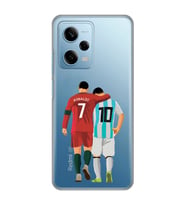 Redmi Note 12 Pro 5G Uyumlu Lionel Messi ve Cristiano Ronaldo Desenli Şeffaf Telefon Kılıfı