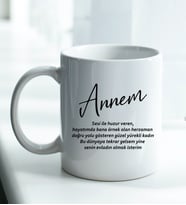 Annem Tasarımlı Beyaz Kupa