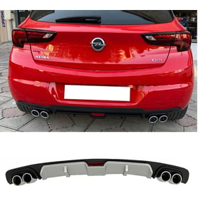 Opel Astra K Gri Difüzör 4 Krom Egzoz Görünümlü Difizör Arka Ek Body Kit 2015 - 2021