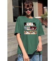 Unisex Ken Kaneki Baskılı T-shirt (Yeşil)
