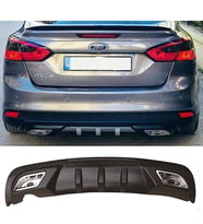 Ford Focus 3 Difüzör Difizör Siyah + Kare Egzoz Görünüm C Tip 2012 - 2017
