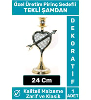 Özel Model Yüksek Kaliteli Dekoratif Şık Tasarım Hediyelik Biblo Mumluk Pirinç Sedefli TEKLİ ŞAMDAN