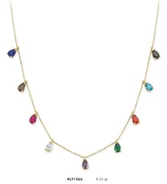 14 Ayar Altın Şans Kolyesi KLY1366 (Çok Renkli)