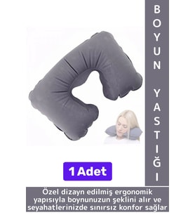 Kompakt Seyahat Çanta Boy Şişirilebilir Yolcu Seyahat Ense Boyun Ağrı Azaltan Konforlu Boyun Yastığı