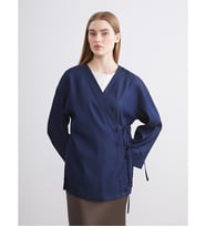 LCW Modest İndigo Kruvaze Yaka Kadın Kimono