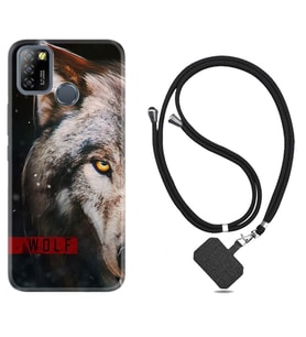 INFINIX Smart 4 5 6 Zero 8 S5 Pro Kılıf Boyun Askılı Silikon Wolf Eyes 1758