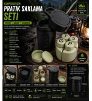 Kamp & Outdoor Çok Amaçlı Baharat ve Saklama Seti – Taşınabilir 6 Parça