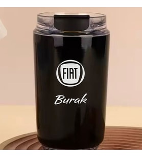 Kişiye Özel Retro Stil 240ml Vakumlu Isı Korumalı Araç Baskılı Termos Kupa (Siyah)