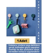 İz Bırakmaz Montaj Gerektirmez Mutfak Banyo Ev Ofis Kendinden Yapışkanlı Renkli Pratik Duvar Askısı