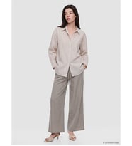 LCW Comfort Bej Beli Lastikli Modal Karışımlı Kadın Pantolon