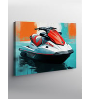 Kanvas Tablo Kırmızı Jet Ski Aksiyonu